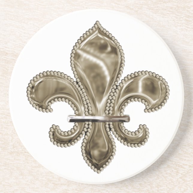 Grande Porta copos Fleur de Lis Design Sandstone (Frente)
