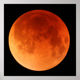 Grande poster da lua do vermelho do eclipse 2011
