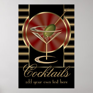 Grande poster do cocktail feito sob encomenda