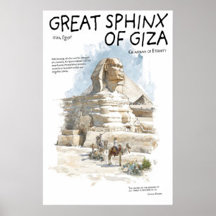 Grande Poster do Esfinge Giza Egito Marco  Antigo