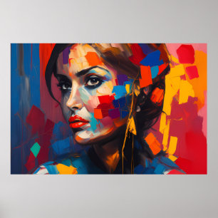 Grande Poster - Mulher Arco-Íris Abstrata