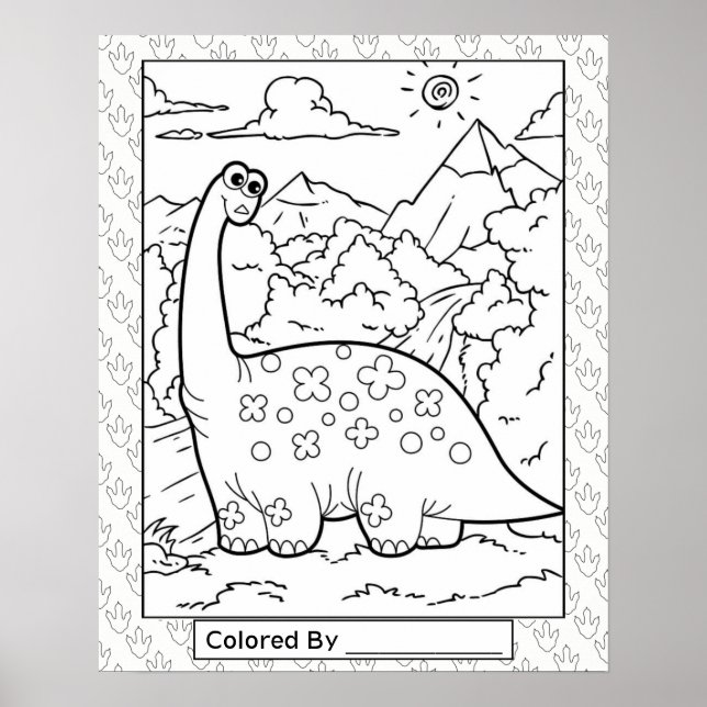 Grande Poster para cor do dinossauro (Frente)