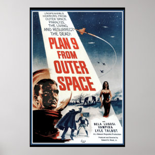 Grande poster vintage - filme velho do espaço