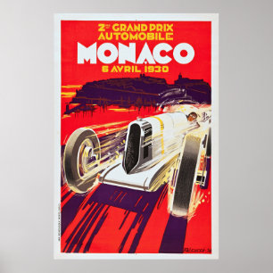 Grande Prêmio de Mônaco de 1930 - Poster de Vintag