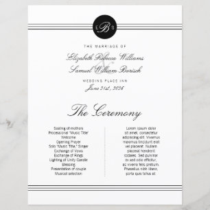 Grande Programa de Casamento de Monograma Branco N