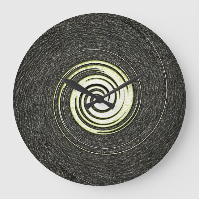 Grande relógio abstrato preto e dourado na parede (Frente)