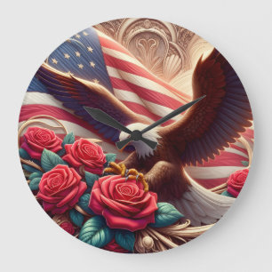 Grande Relógio Águia Americana Patriótica