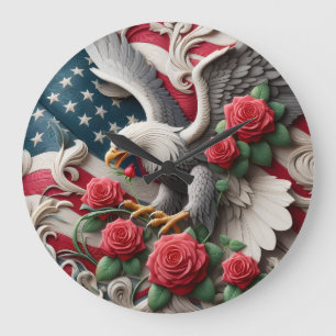 Grande Relógio Águia Americana Patriótica