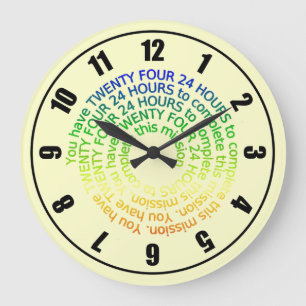 Grande Relógio Amarelo Vermelho Verde Azul Colorido