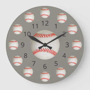 Grande Relógio Atom Baseball com Números