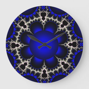 Grande Relógio Azul/Preto Fractal Ar