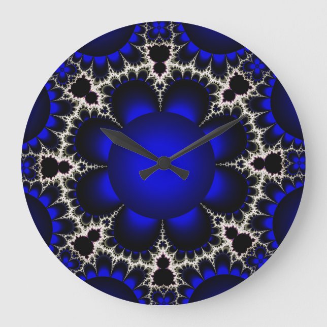 Grande Relógio Azul/Preto Fractal Ar (Frente)