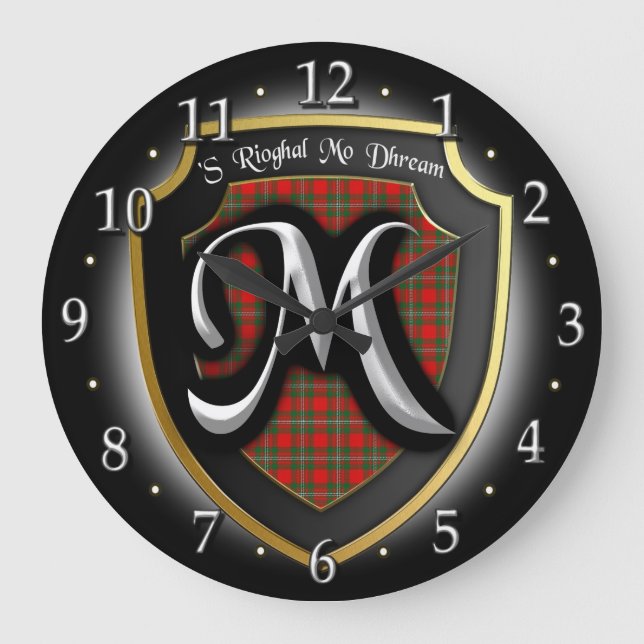 Grande Relógio Clan MacGregor Tartan (Frente)