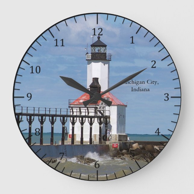 Grande Relógio da Michigan City Pierhead Light (Frente)