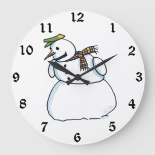 Grande Relógio da parede do boneco de neve