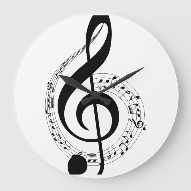 Grande Relógio de acrílico redondo Clef 27,3 cm (Frente)