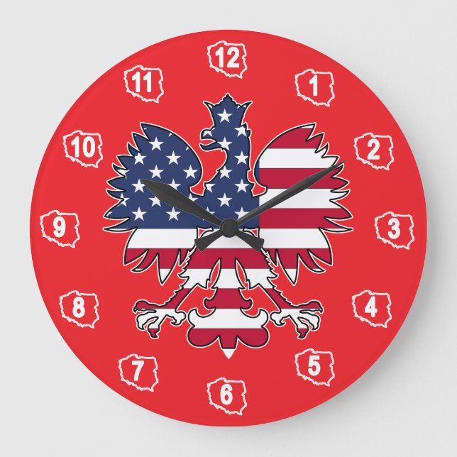 Grande Relógio de Águia Polonês Americano (Frente)