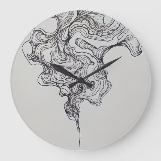 Grande Relógio de Arte da Linha Elegante Swirls