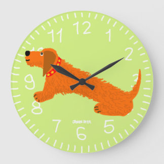 Grande Relógio de Arte: John Dyer Sausage Dog Limão