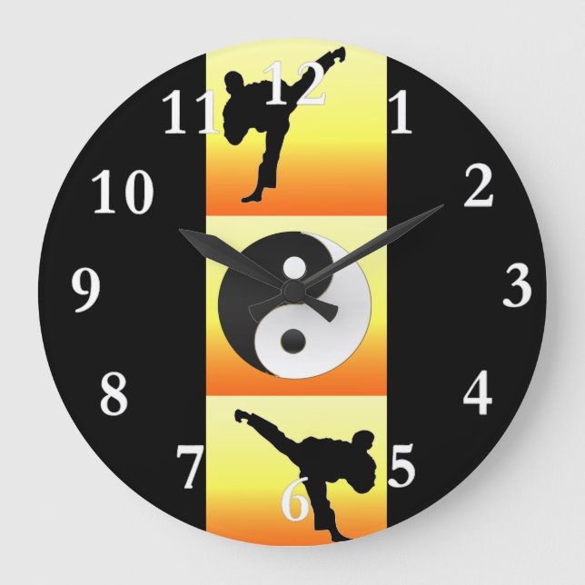 Grande Relógio de Artes Marciais Yin Yang (Frente)
