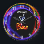 Grande Relógio de Bar Personalizado da Casa Privada Neon<br><div class="desc">Veja o resto da coisa de Zany Mancave aqui... </div>
