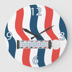 Grande Relógio de Barbearia - Personalizável
