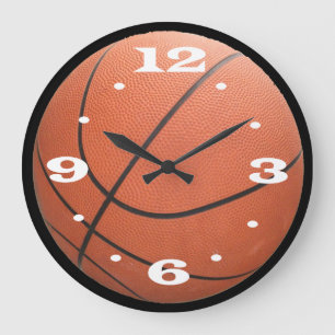 Grande Relógio de Basquete Laranja