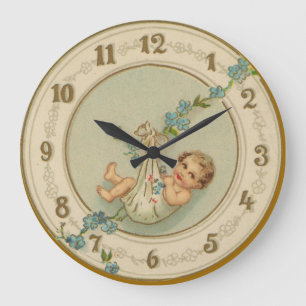 Grande Relógio de Bebê de Ano Novo Vintage