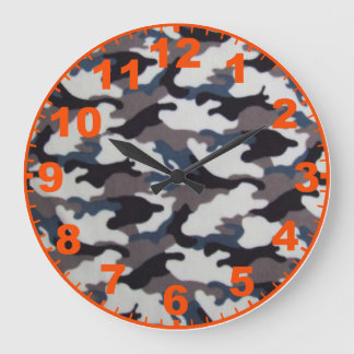 Grande Relógio De Camuflagem De cinzas Com Números