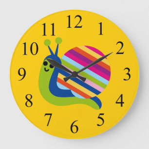 Grande Relógio de Caracol Colorido para Crianças