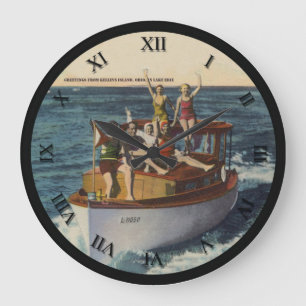 Grande Relógio de Cartão de Posto da Ilha Kelleys em Oh