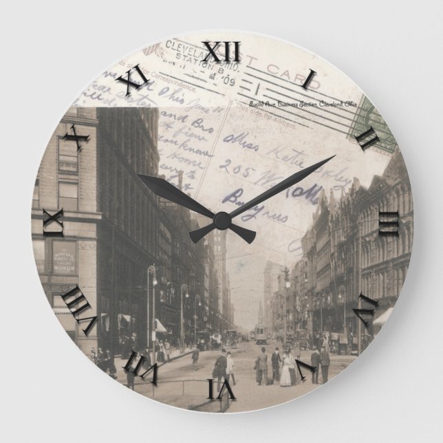 Grande Relógio de Cartão Poste Cleveland Ohio - Euclid Av (Frente)
