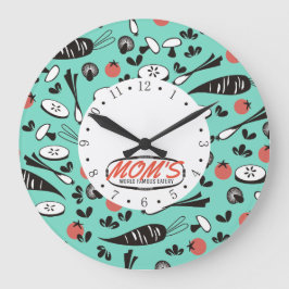 Grande relógio de cozinha de cozinhar vegetal retrorado a