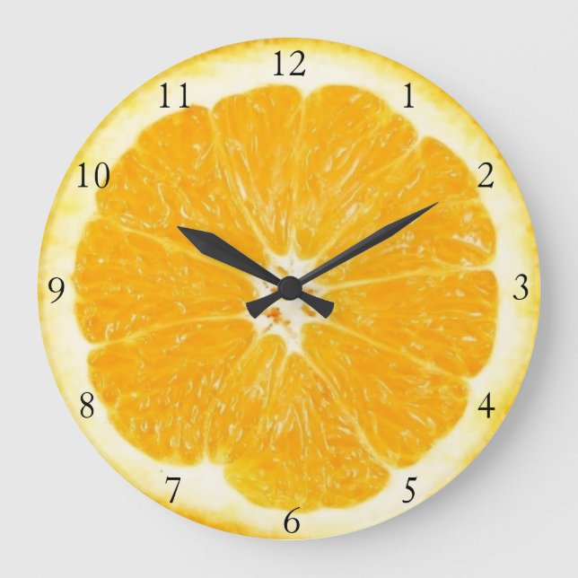 Grande Relógio de cozinha de Fruta laranja (Frente)