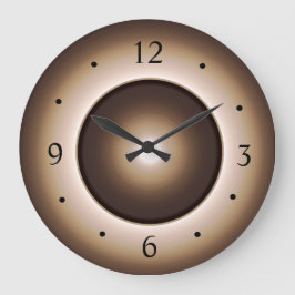 Grande Relógio de Cozinha Efeito Lua Iluminado Bege/Marro