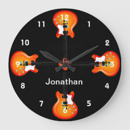 Grande Relógio de Design de Guitarras