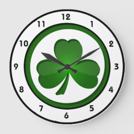 Grande Relógio de Design de Shamrock