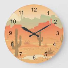 Grande Relógio de Design do Cactus Desert