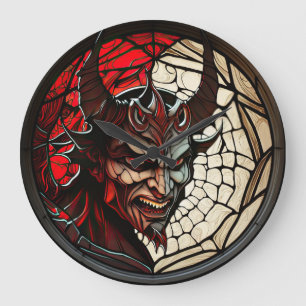 Grande Relógio de Design do Diabo de Vidro Estacionado