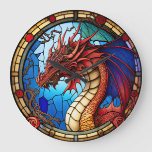 Grande Relógio de Design do Dragão de Vidro Obtido