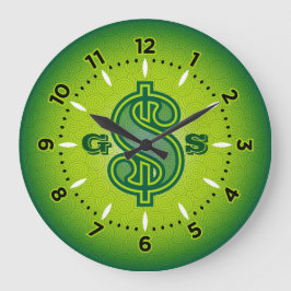 Grande Relógio de Dinheiro - Verde