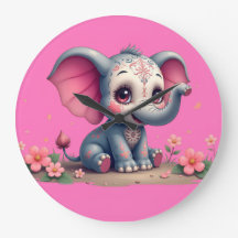 Relógio de Elefante Rosa