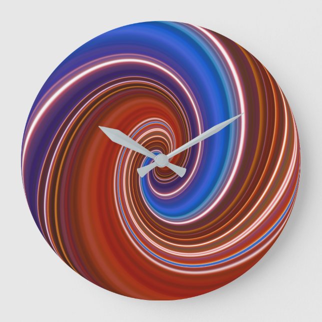 Grande Relógio de espiral de tinta azul/vermelha (Frente)