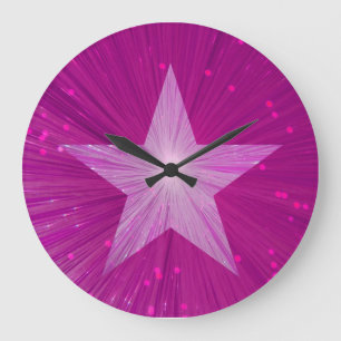 Grande Relógio de estrelas rosa