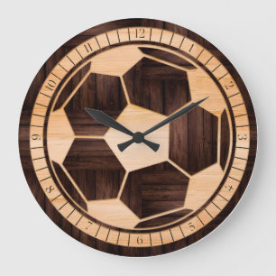 Grande Relógio de futebol, Relógio de futebol, madeira 3D
