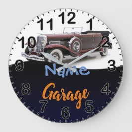 Grande Relógio de Garagem Personalizado do Carro Clássico