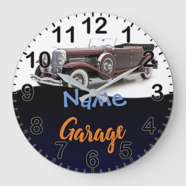 Grande Relógio de Garagem Personalizado do Carro Clássico (Frente)