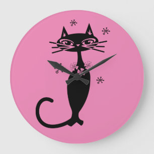 GRANDE RELÓGIO DE GATO RETRO ATÔMICO