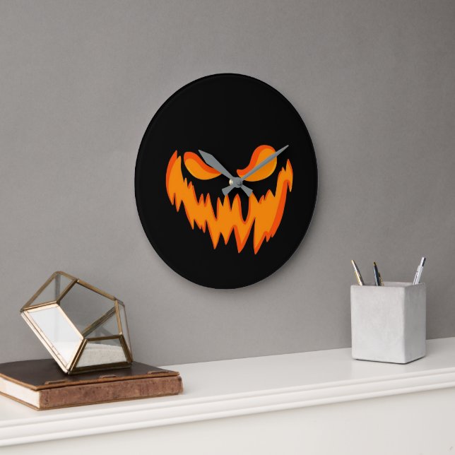Grande Relógio de Halloween com rosto horrível (Escritório)