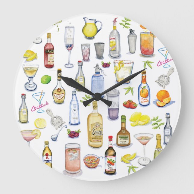 Grande Relógio de Hora do Cocktail (Frente)